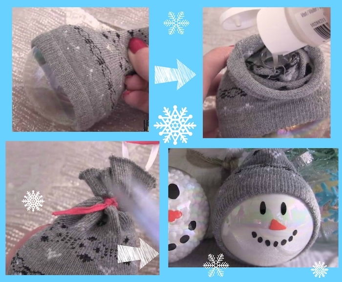 malý biely snehuliak s čiernymi očami - diy inštrukcie - snehuliak robiť drotár