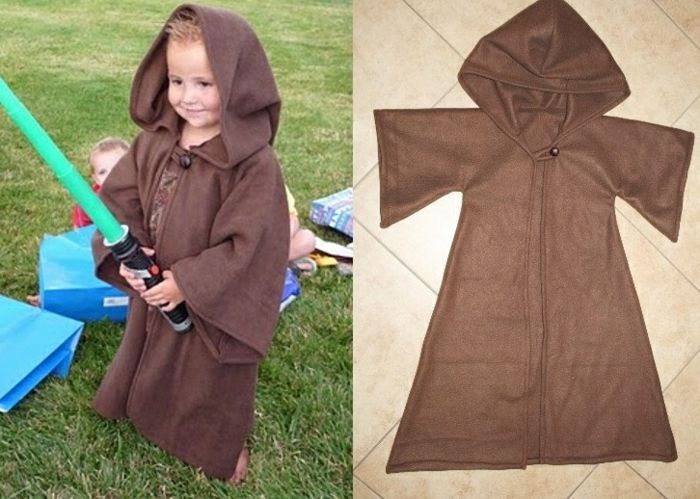 urobte originálne kostýmy pre seba Jediom pre malého chlapca
