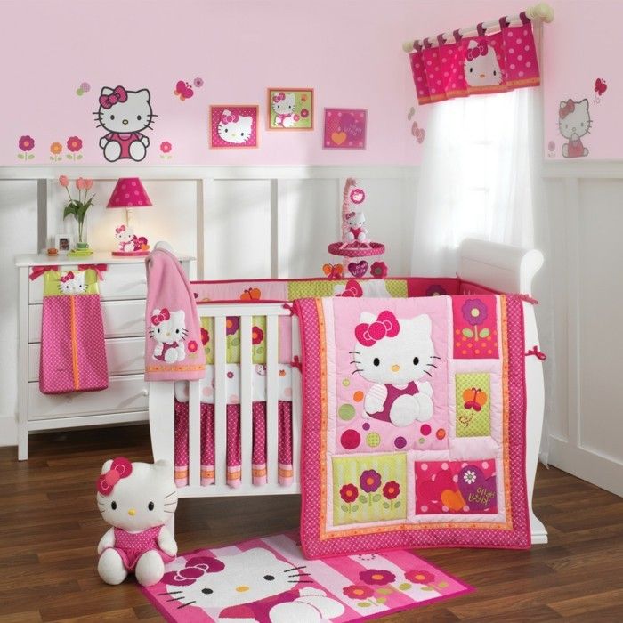 vieno kūdikio kambario dizaino rožinis-kūdikis-lova-už-mergaičių