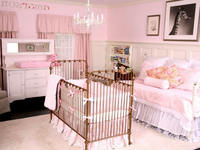 Bebek odası için bebek odası dekorasyon pembe odası moda fikirleri eziyet zürafa resim büyük yatak