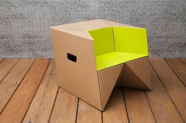 Ustanowienie pomysłów majstrować-z-kartonowych-kartonowych - małe krzesło
