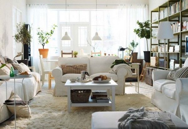 pohištvo za bivanje-bela-design-of-ikea - bela kavč