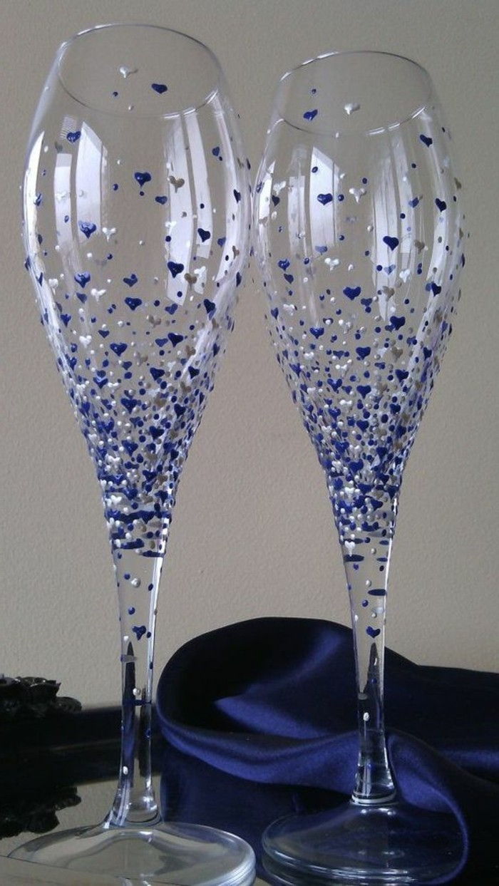 Elegancki-Ręcznie malowane szampana-z serca dekoracji