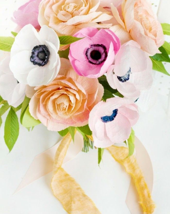 elegant bukett Färgrika blommor-hantverk idéer-från-papper