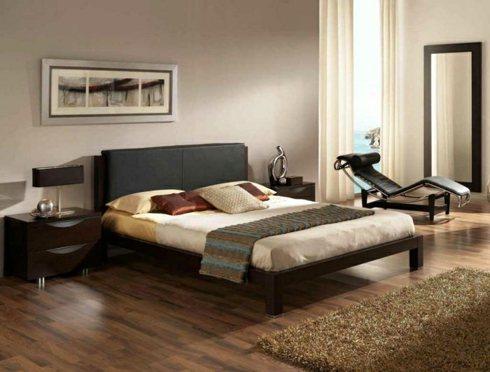dormitor elegant recliner pereți Cappuccino din piele