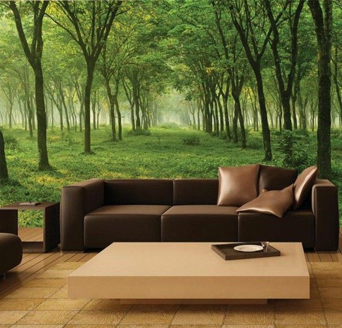Elegantná obývacia izba-kuriózne-tapety-design-green-forest