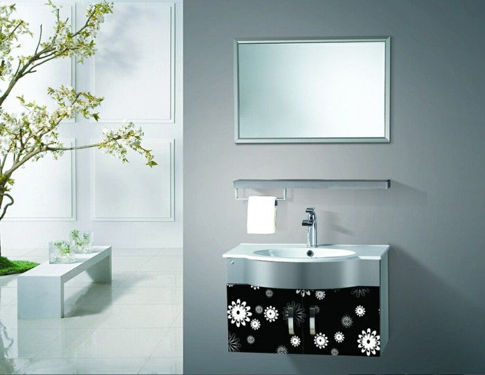 elegantiškas vonios kambarys-su-kriauklė-pagal kabineto-in-juoda-spalva