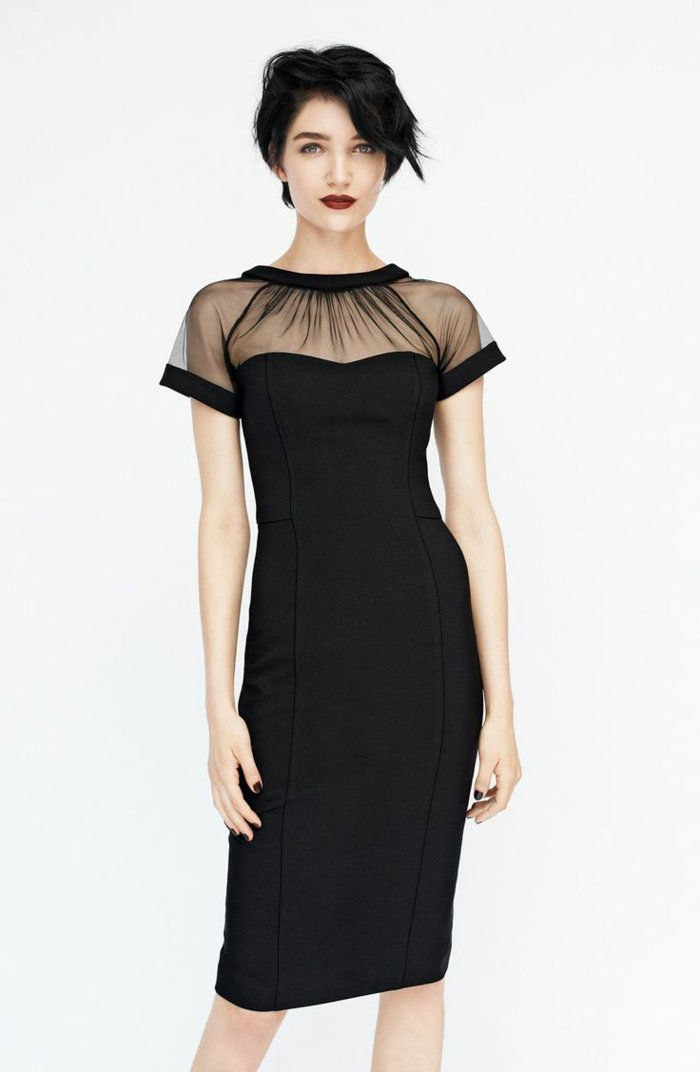 elegantné šaty a elegantné-dress-for-novoročné black-transparentným plášťom