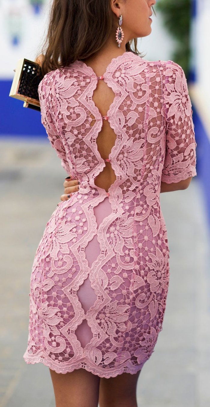 elegantiška suknelė rožinė nėriniai