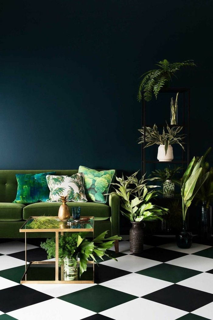 elegant-stue-farge-make-moderne-vegg farger-mørk blå
