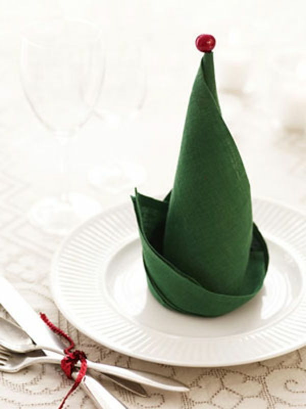 elf-hat-șervețel-pliere-Crăciun-decorare
