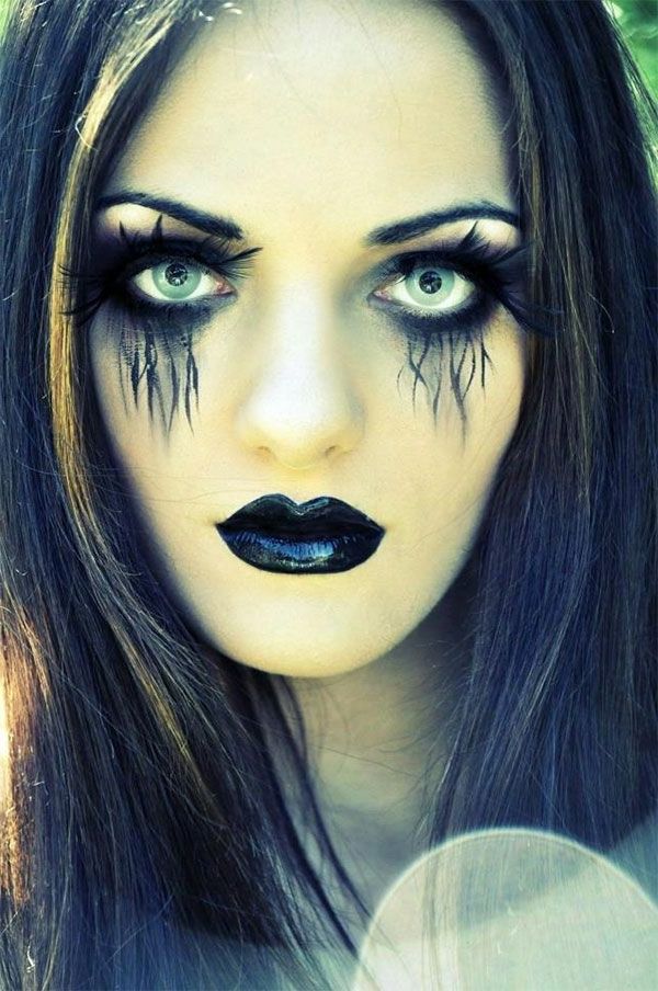 skrämmande-Gesciht Halloween makeup idéer
