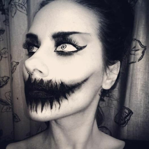 assustador enfrenta ideias de maquiagem de Halloween