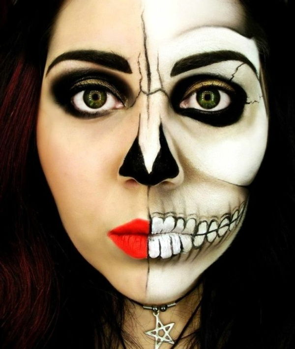 aterrorizante Halloween idéias make-up para a festa de Halloween