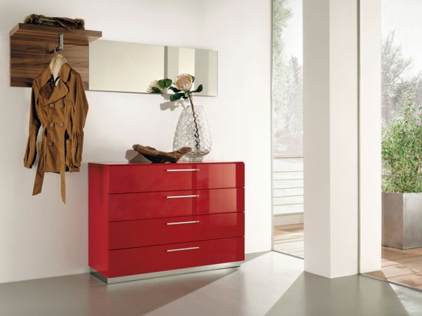 kırmızı şaşırtıcı-iç tasarım fikirleri Koridor mobilyası