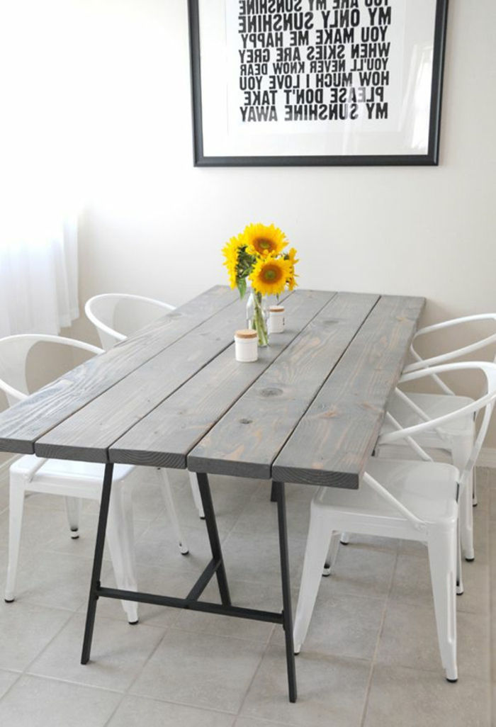 jedilna miza-deco-Tischdeko Cvetje sončnice-udobno-kreativno-Tischdeko-poletje