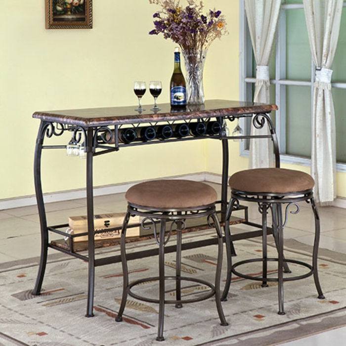 yemek masası-ile-iki-sandalyeler, retro modeli