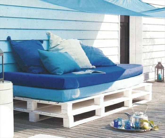 EUR pallar möbler blå soffa
