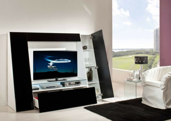 Exklusiva TV-möbel extravagant vägg-i-vardagsrum