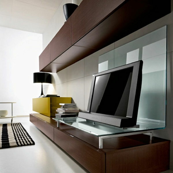 exklusiva tv-möbler moderna i brun färg