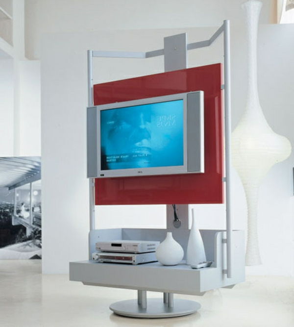 šiuolaikiškas gyvenamųjų kambarių dizainas - ryškios spalvos - tv stalas