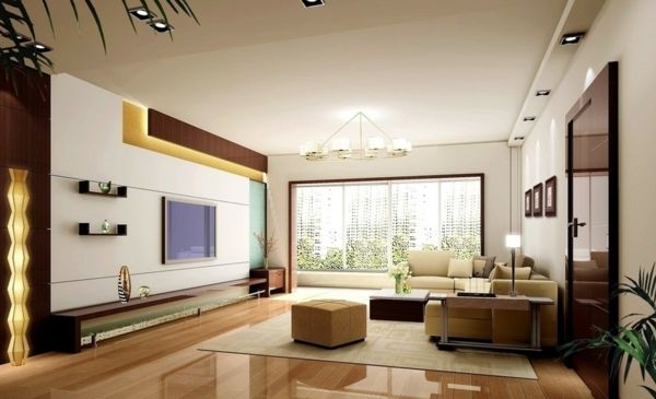exklusiva tv-möbler superdesignade - elegant ljuskrona och stora fönster