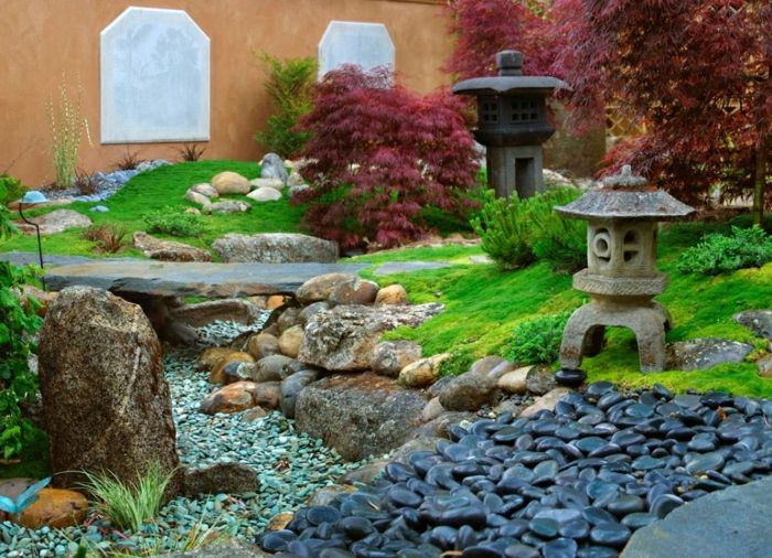 eksotične Japonski vrt kamni Stone Luč poti