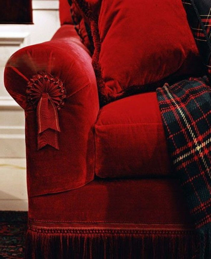 skvelého modelu sofa červená kockovaný, prikrývka