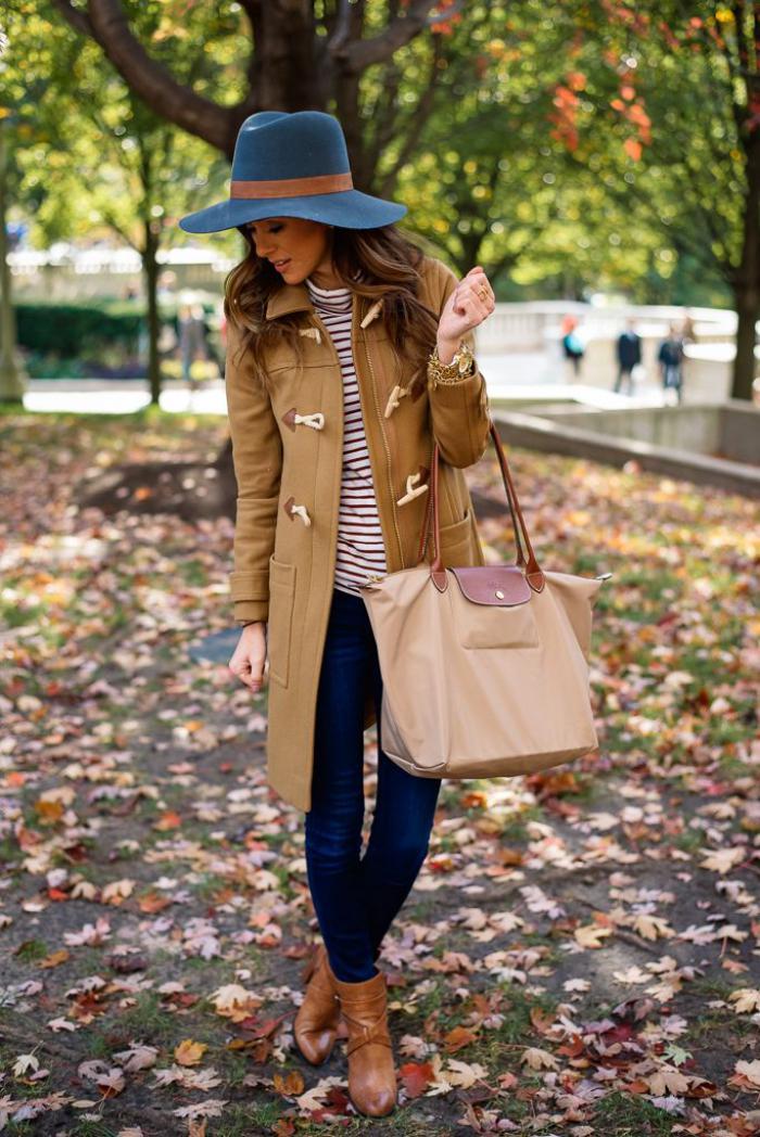extravagantné oblečenie farebný jeseň zimné čiapky džínsy blúzka-a-pruhy Ladies Coat karamel