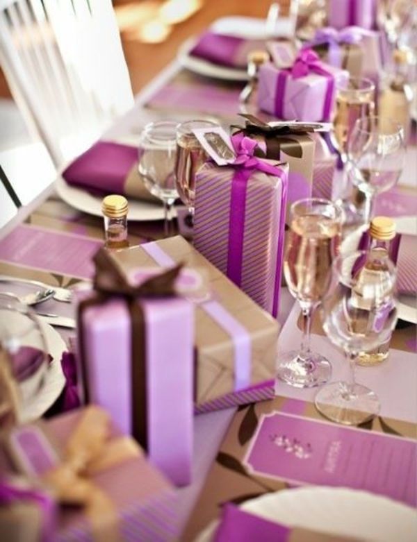 -Fantastic dekoravimo idėjos Kalėdinė dekoracija stalo ir violetinė