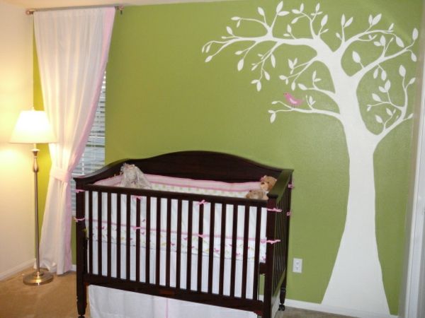 fantastiska väggfärg-gröna toner Baby rummet