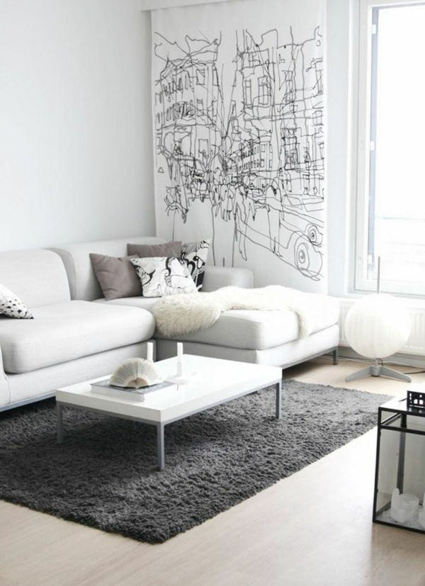 fantastisk-hjørne, hvitt og super-chic-design-stue-idee
