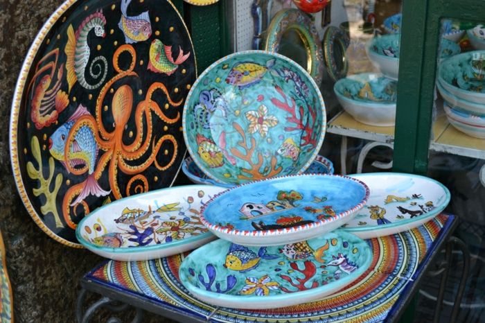 fantástica-italiano mão prato de cerâmica pintado fina