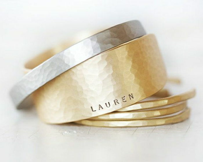 fantásticas pulseiras, com personalizados gravura de ouro-prata