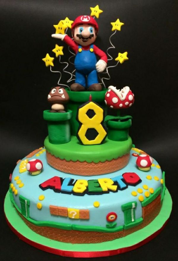 fantastické-koláče-zdobiť - Birthday Party-deti-pra-koláče-order-Super-Mario znaky