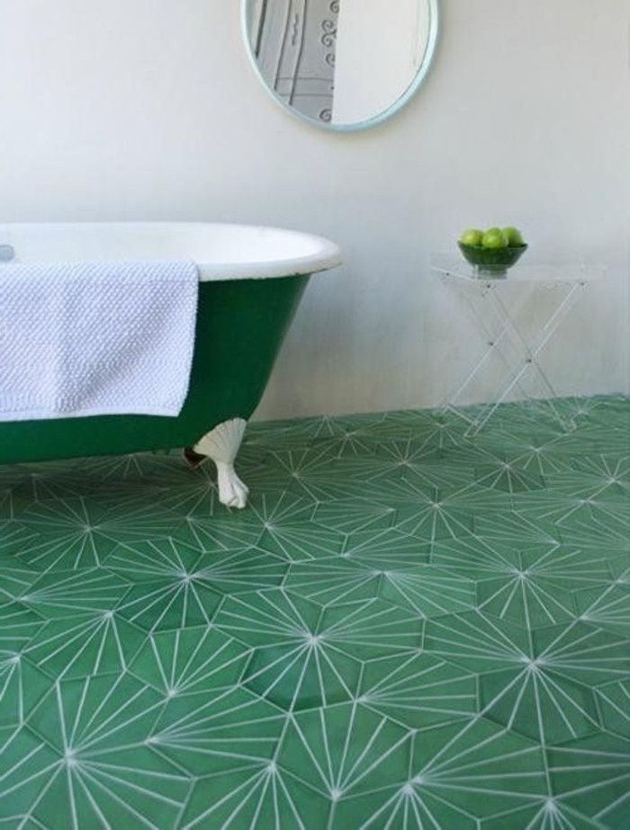 fantastik banyo iç Yeşil banyo-yeşil yer karoları elma-daha-dekorasyon