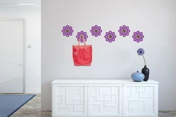 Fancy Wardrobe Wall Decal Circles Flowers