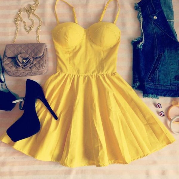 fantastiška vasaros suknelė ponios suknelės-suknelės-women-geltona-suknelė