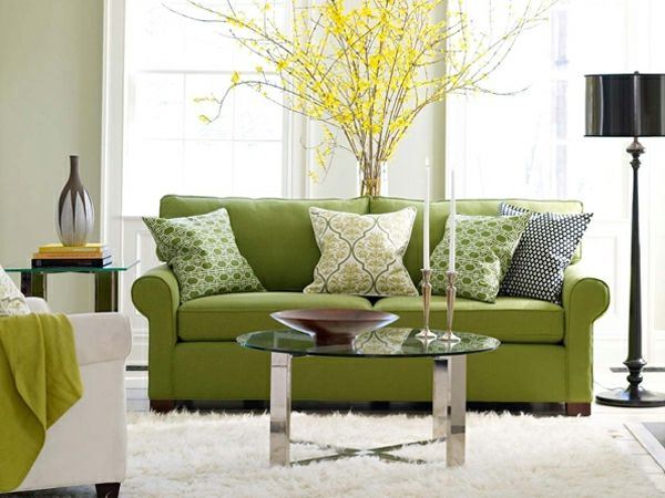 farba nápady pre obývaciu izbu-Olivový rozkladací žltá-rastlina