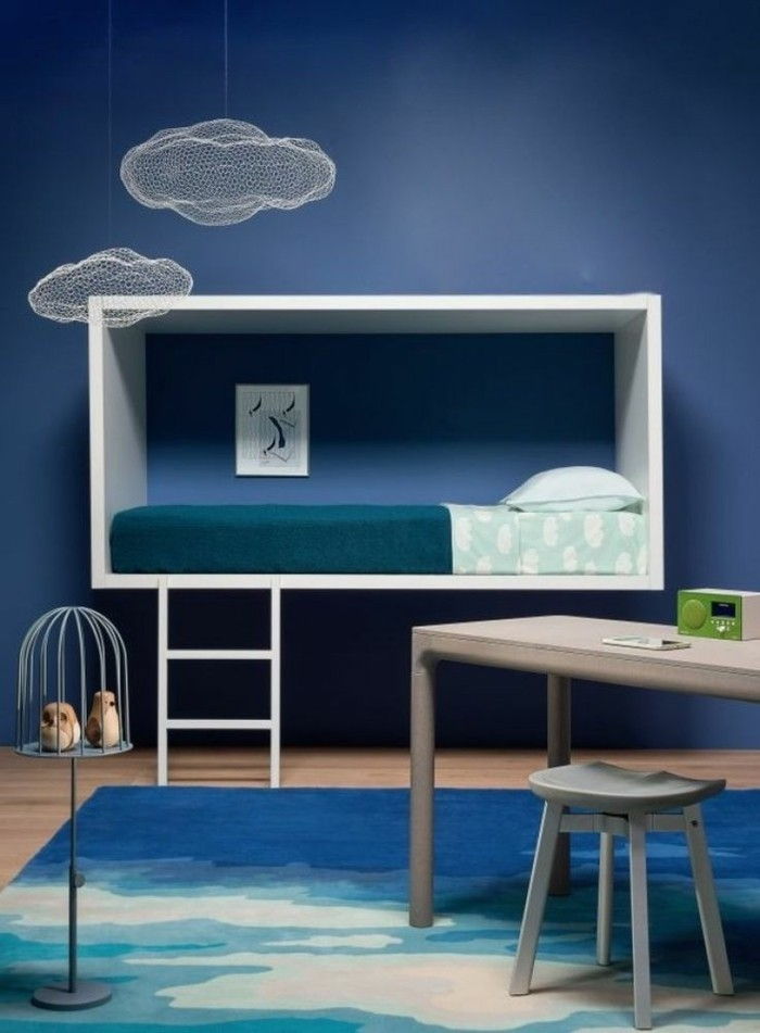 farebné steny Moderné tapety na farby modrej v detskej izbe