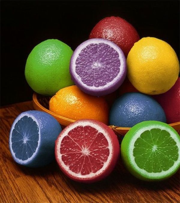 färgade citron artificiell frukt vacker design-decoration idé
