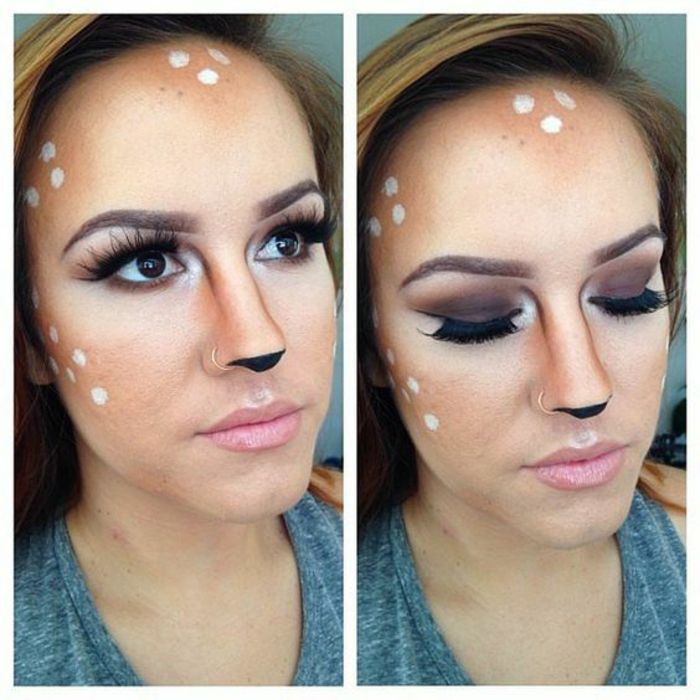 maska ​​s make-up ako jeleň - karneval kostým, aby sa vaše vlastné