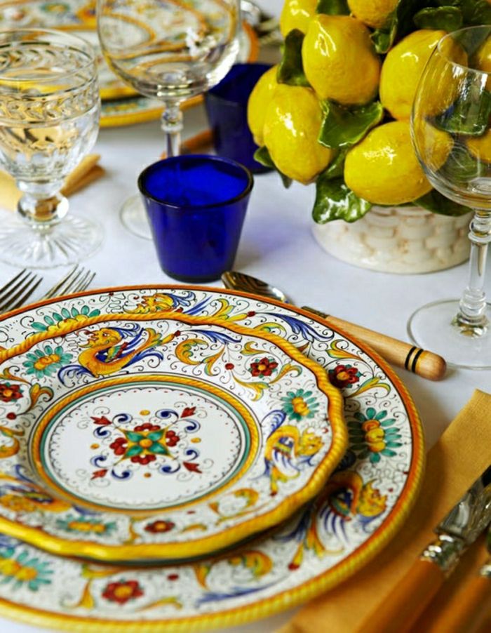 fin-italian de masă din ceramică placă-handpainted