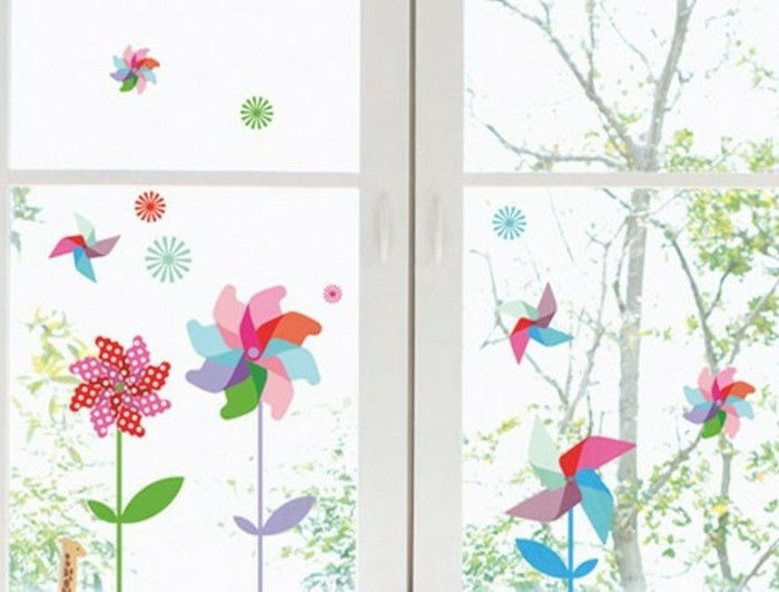 Fensterdeko-plantskola-Frohliche färgad