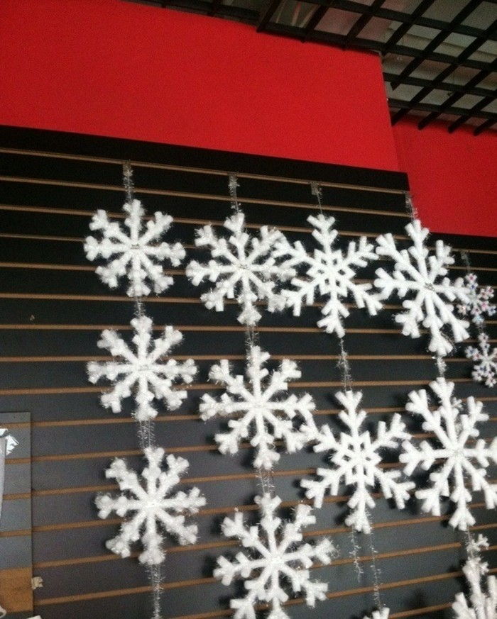 Fensterdeko till jul hängande-snöflingor
