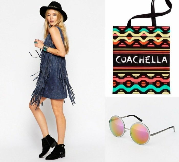 coachella festival ideje, kaj nositi na glasbeni festival Coachella torba očala