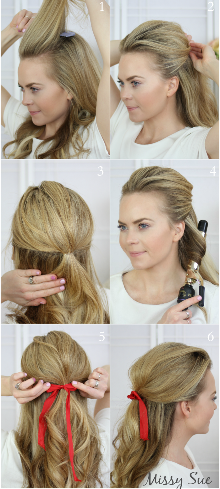 Coafura simplă pentru re-styling, instrucțiuni detaliate în imagini, femeie cu păr lung și blond lung