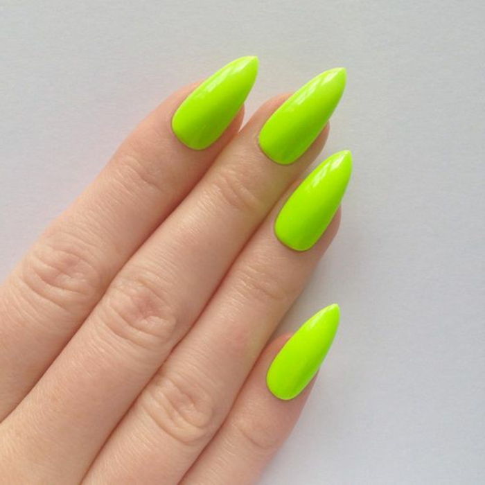 Unghie artistiche a punta fantasia smalto per unghie idea di colore verde limone idee grandi colori per le unghie