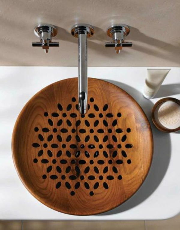 flatskjerm-tre vask design ideer bad-utforming