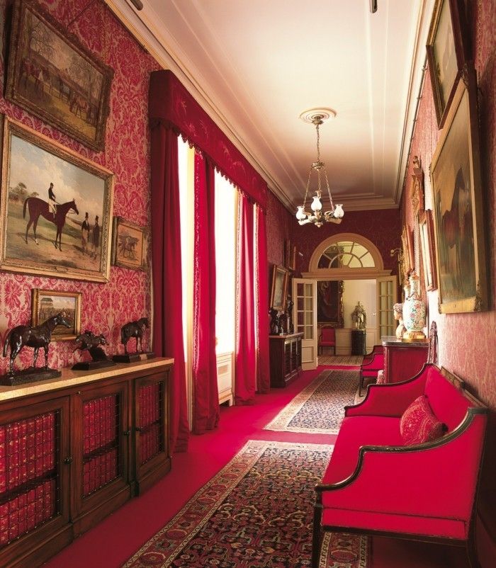 korridor-Make-idéer-med-röd ridå-and-red-möbler
